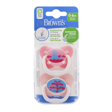 Dr Browns Prevent Contoured Pacifier 0-6 Months Pink Feeding (Accessories) 072239301753