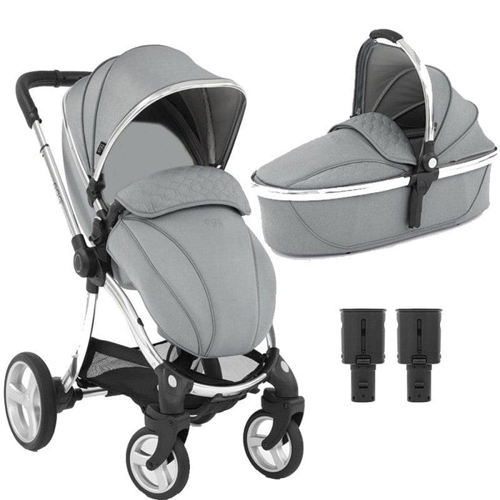 Egg 2 Stroller (Monument Grey) with Carrycot  Bassinet + Height Increaser Pram (Bundle Package) 9358417001198