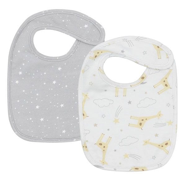 Living Textiles 2-pack Bibs- Noah/Grey Stars Playtime & Learning (Toys) 9315311036749
