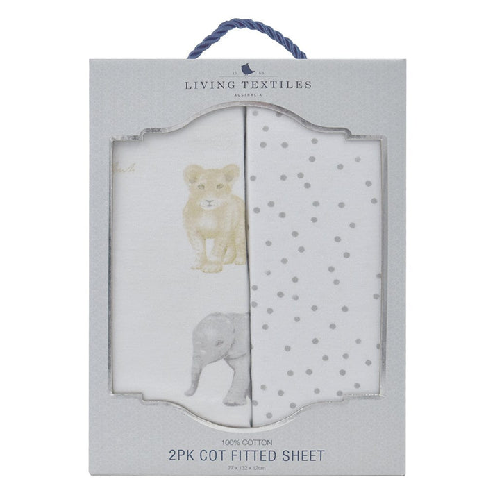 Living Textiles 2-pack Cot Fitted Sheet Savanna Babies Sleeping & Bedding (Manchester) 9315311034578
