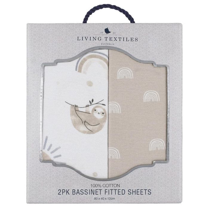 Living Textiles 2-pack Jersey Bassinet Fitted Sheet Sloth/Rainbow Sleeping & Bedding (Bassinet Sheets) 9315311038866