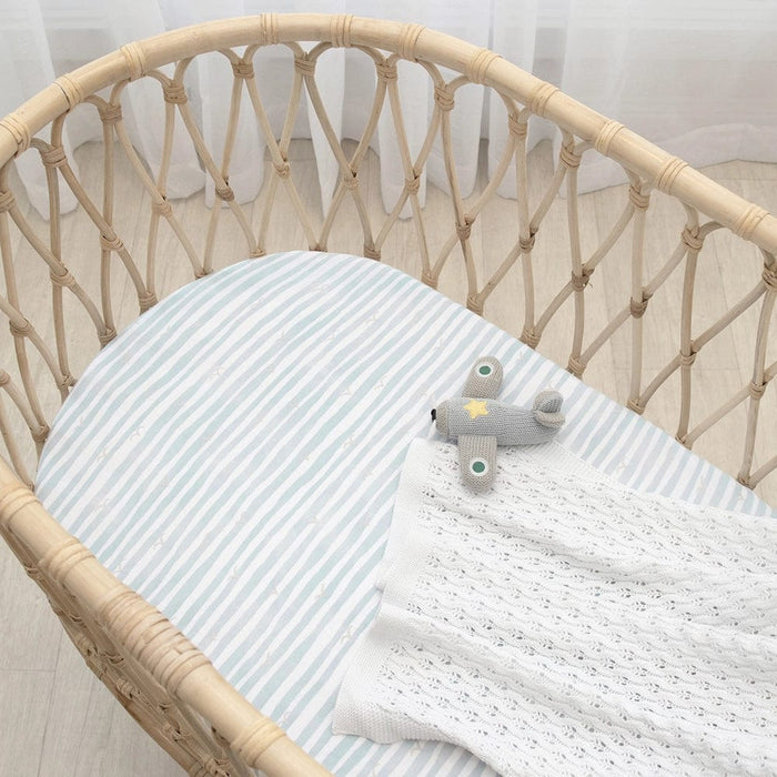 Living Textiles 2-pack Jersey Bassinet Fitted Sheet Up Up & Away/Stripes Sleeping & Bedding (Bassinet Sheets) 9315311039146