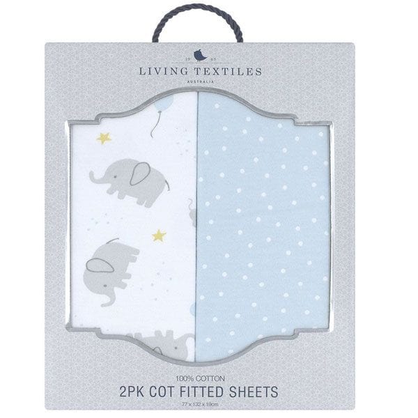 Living Textiles 2-pack Jersey Cot Fitted Sheet - Mason Sleeping & Bedding (Cot Sheets) 9315311036404