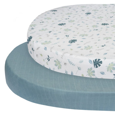 Living Textiles 2-pack Muslin Round/Oval Cot Fitted Sheet -Banana Leaf Sleeping & Bedding (Manchester) 9315311040234
