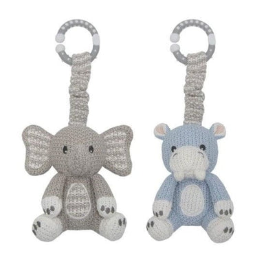 Living Textiles 2-pack Stroller Toy Hippo & Elephant Playtime & Learning (Toys) 9315311036855