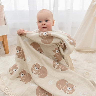 Living Textiles Australiana Baby Blanket Wombat/Beige Sleeping & Bedding (Blankets) 9315311040708