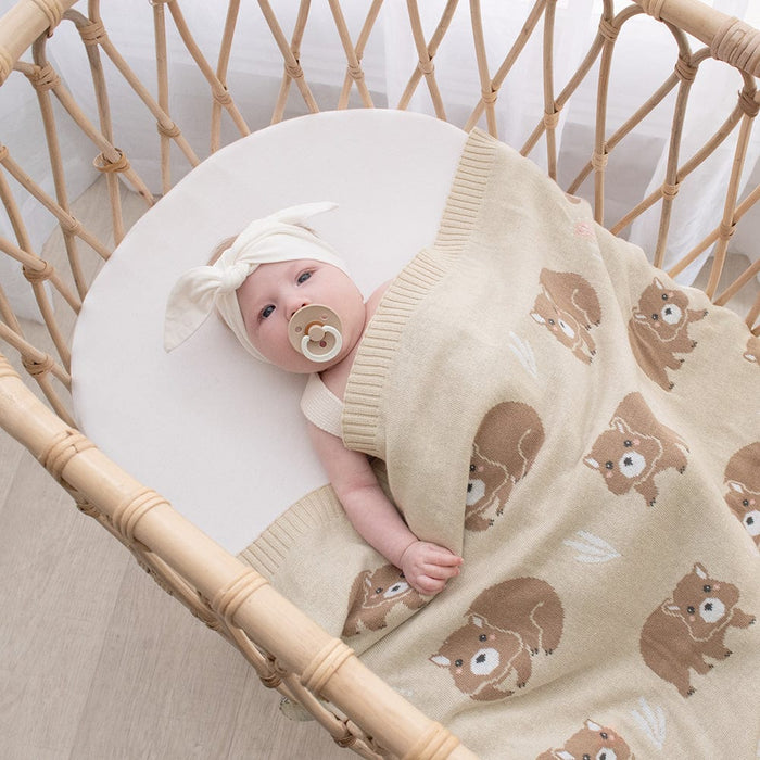 Living Textiles Australiana Baby Blanket Wombat/Beige Sleeping & Bedding (Blankets) 9315311040708
