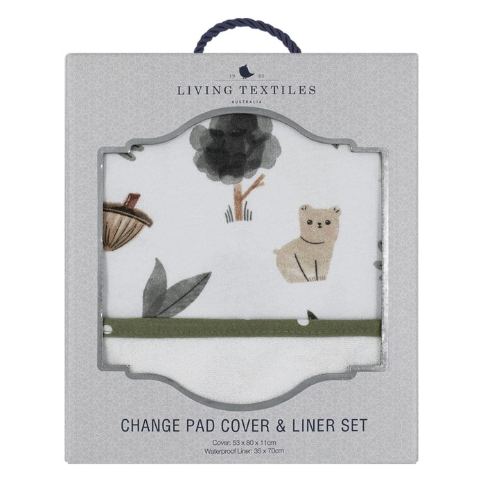 Living Textiles Change Pad Cover & Liner - Forest Retreat/Olive Dots Changing (Change Mat Cover) 9315311039078
