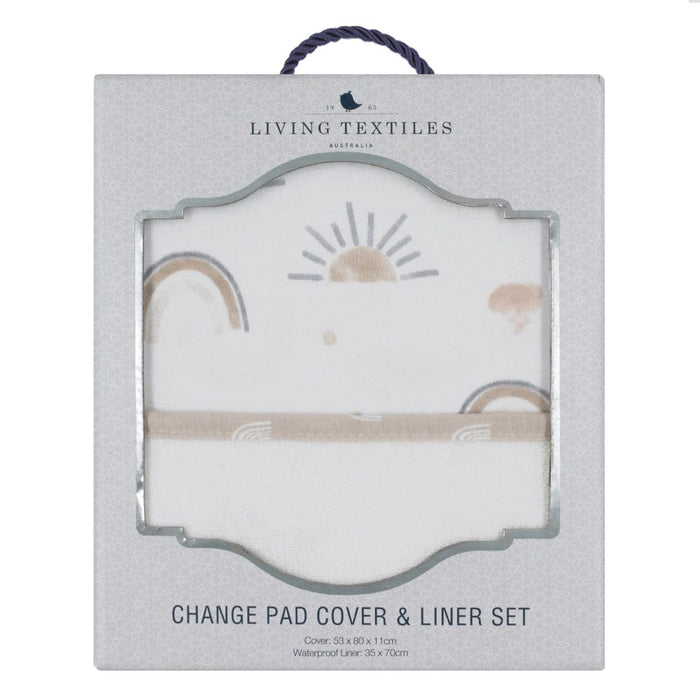 Living Textiles Change Pad Cover & Liner - Sloth/Rainbow Changing (Change Mat Cover) 9315311038934
