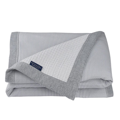 Living Textiles Cot Waffle Blanket Grey Stripe Sleeping & Bedding (Blankets) 9315311029796