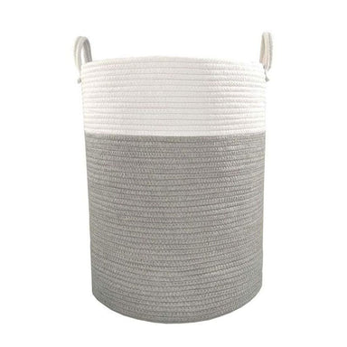 Living Textiles Cotton Rope Hamper White/Grey Sleeping & Bedding (Manchester) 9315311032680