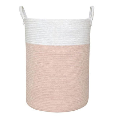 Living Textiles Cotton Rope Hamper White/Pink Sleeping & Bedding (Manchester) 9315311032703