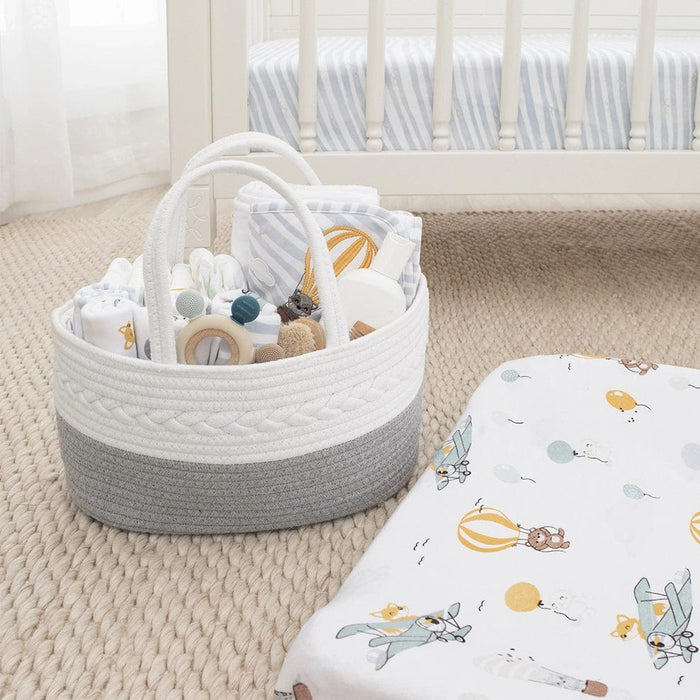 Living Textiles Cotton Rope Nappy Caddy Grey Sleeping & Bedding (Manchester) 9315311039757