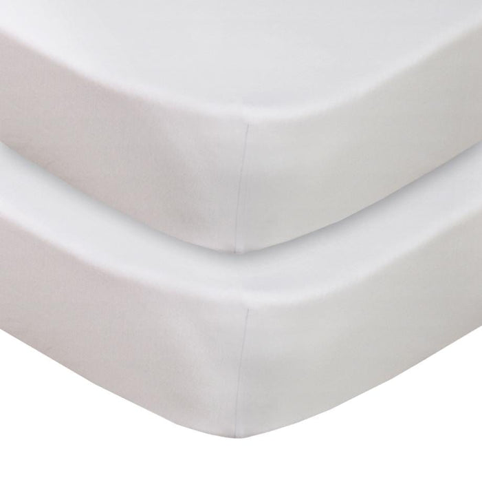 Living Textiles Jersey Cot Fitted White 2 Pack Sleeping & Bedding (Cot Sheets) 9315311029628