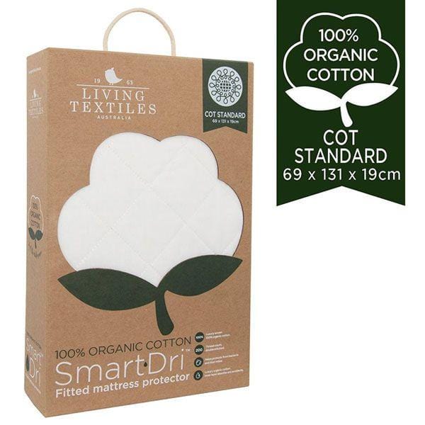 Living Textiles Organic Smart-Dri Standard Cot Mattress Protector Sleeping & Bedding (Mattress Protector) 9315311035230
