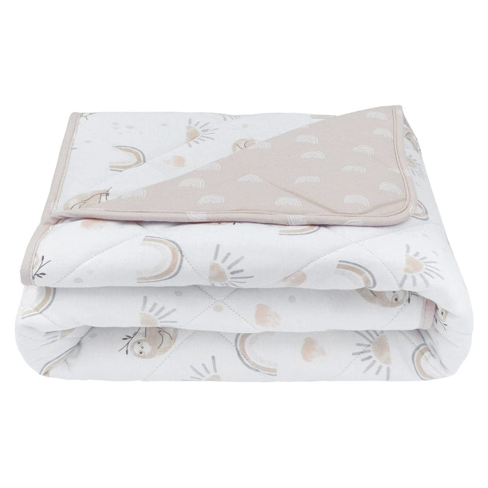 Living Textiles Reversable Jersey Cot Comforter - Sloth/Rainbow Sleeping & Bedding (Quilts) 9315311038910