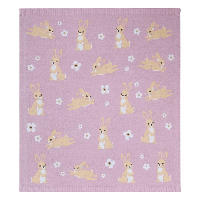 Living Textiles Whimsical Baby Blanket Bunny/Lilac Sleeping & Bedding (Blankets) 9315311040746