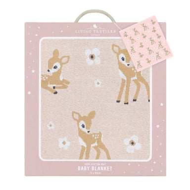 Living Textiles Whimsical Baby Blanket Fawn/Blush Sleeping & Bedding (Blankets) 9315311040753