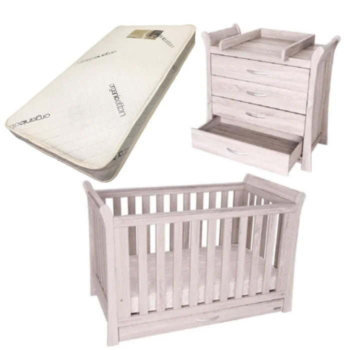 Love N Care Noble Cot, Chest and Bonnell Organic Latex Mattress Package RRP $2119 Furniture (Packages) 9358417003819