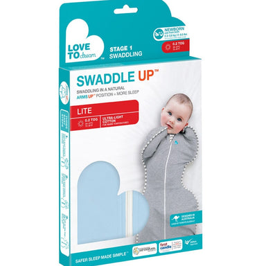 Love To Dream Swaddle Up Lite 0.2 TOG Small 3-6kg Light Blue Sleeping & Bedding (Swaddle Sleeping Bag) 9343443100717