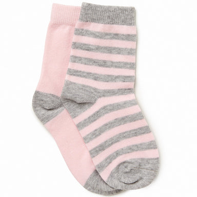 Marquise 2 Pack Knitted Socks 0-6 Months Pink/Grey Stripe Clothing (Socks & Booties) 9330199270535