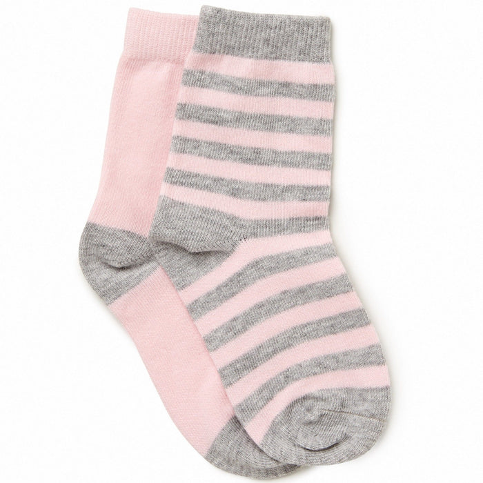 Marquise 2 Pack Knitted Socks 6-12 Months Pink/Grey Stripe Clothing (Socks & Booties) 9330199270542