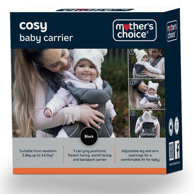 Mothers Choice Cosy Carrier Black Out & About (Baby Carriers) 9312541741528