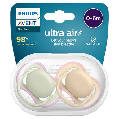 Philips Avent Ultra Air Soother 0-6 months 2-pack Non Deco Mix Feeding (Soothers) 8710103992974