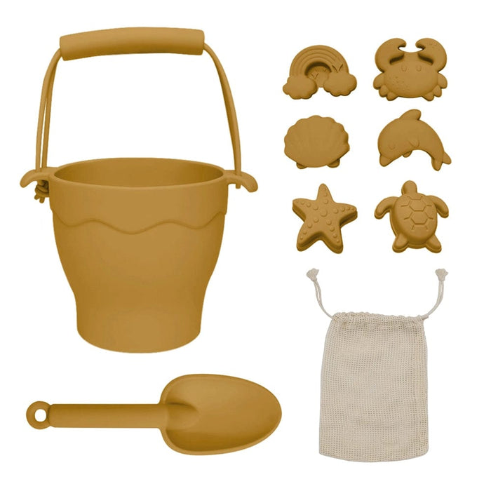 Playground by Living Textiles Silicone 8pc Bucket & Spade Set Sunshine Playtime & Learning (Toys) 9315311038675