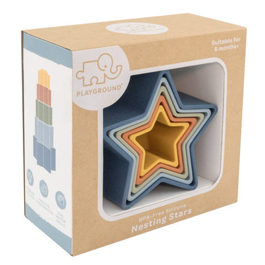 Playground by Living Textiles Silicone Nesting Stars - Multi Blue Playtime & Learning (Toys) 9315311040609