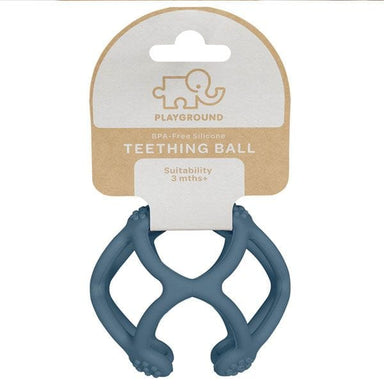 Playground by Living Textiles Silicone Teething Ball Steel Blue Playtime & Learning (Toys) 9315311038415