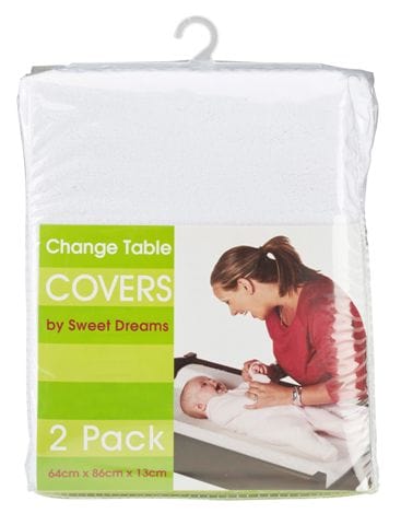 Sweet Dreams Change Table Mattress Cover White 2 Pack Changing (Change Mat Cover) 9313686017691