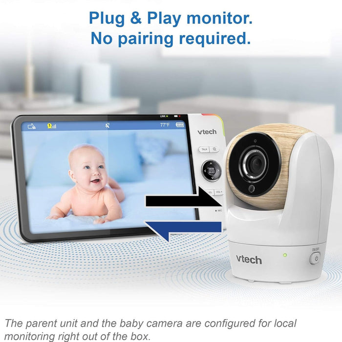VTech Video & Audio Monitor BM7750HD with 2 Cameras, Audio & Video Baby  Monitors